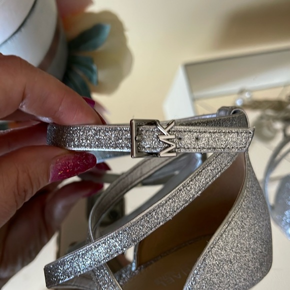 MICHAEL KORS
Michael Kors Astrid Glitter Silver Gold Heeled Sandal - Picture 7 of 11
